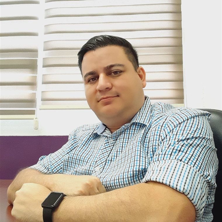 NexoLab founder at the office